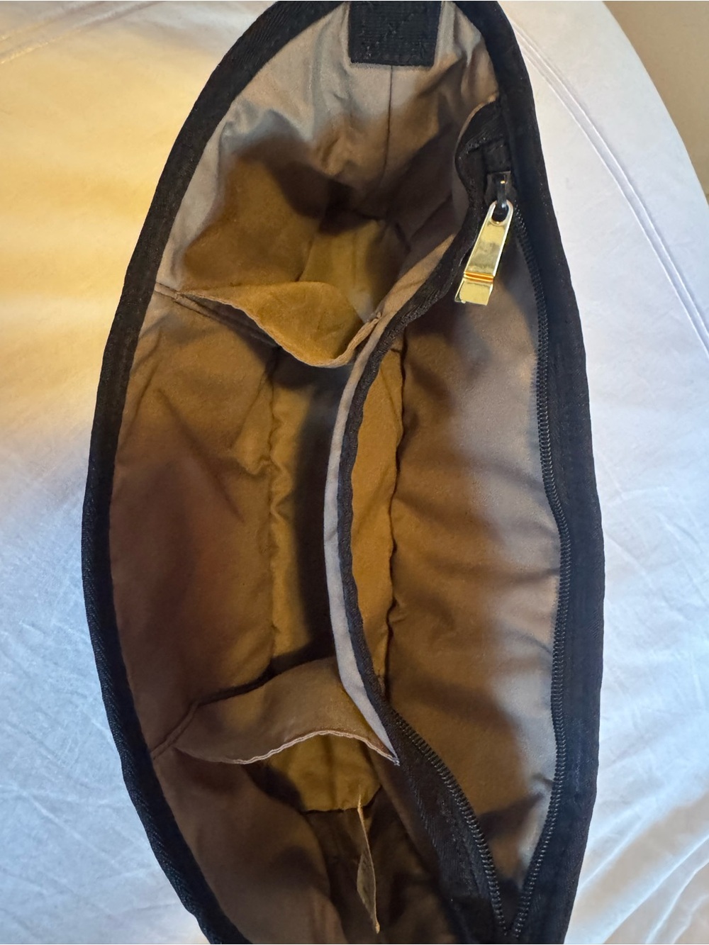HAPP Brand Quilted Black Stroller Organizer with Gold Medallion - Picture 5 of 6